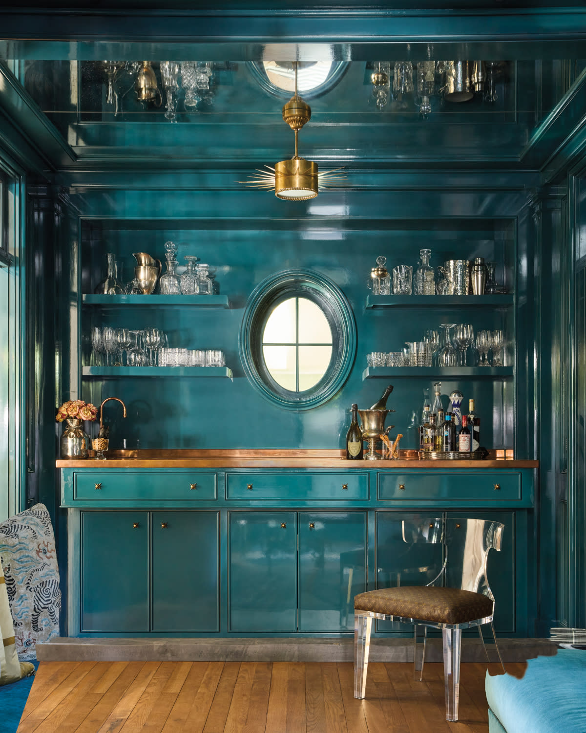 teal home bar