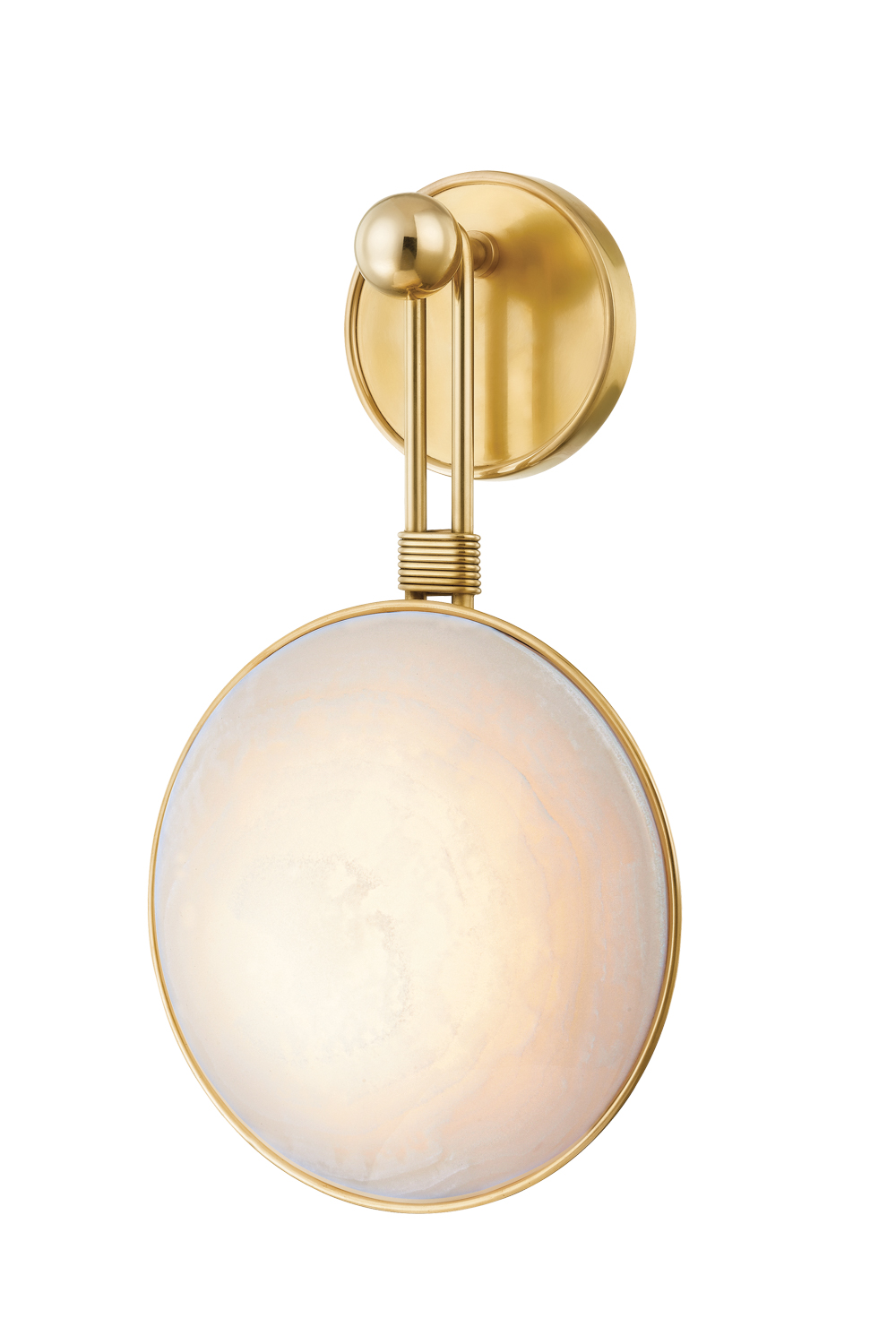 circular gold and white sconce