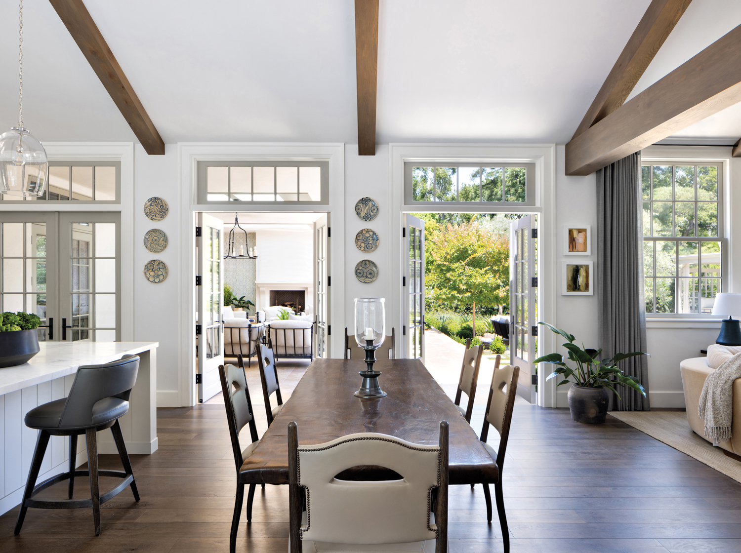 Dining room with doors to open out to a patio