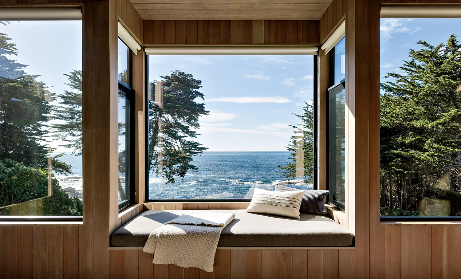 window nook in a home overlooking the ocean
