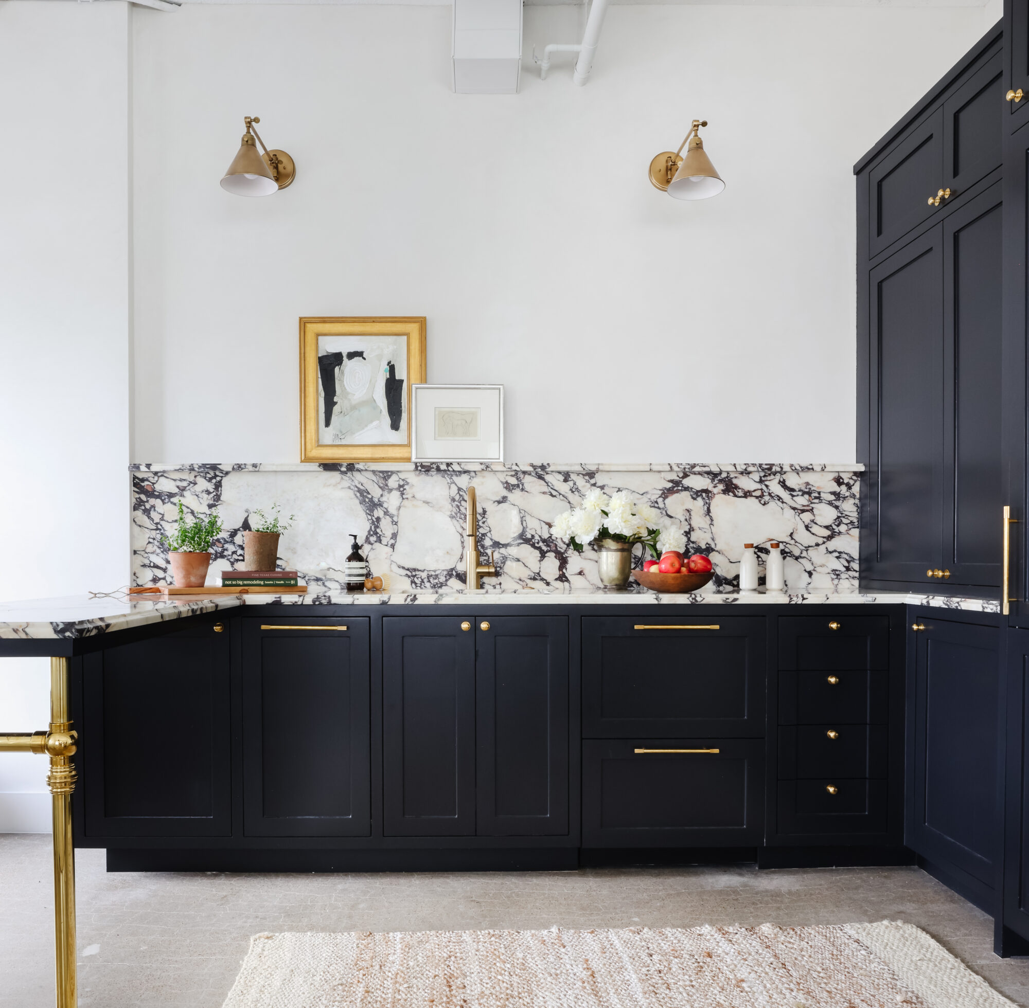 black cabinetry in space black by benjamin moore