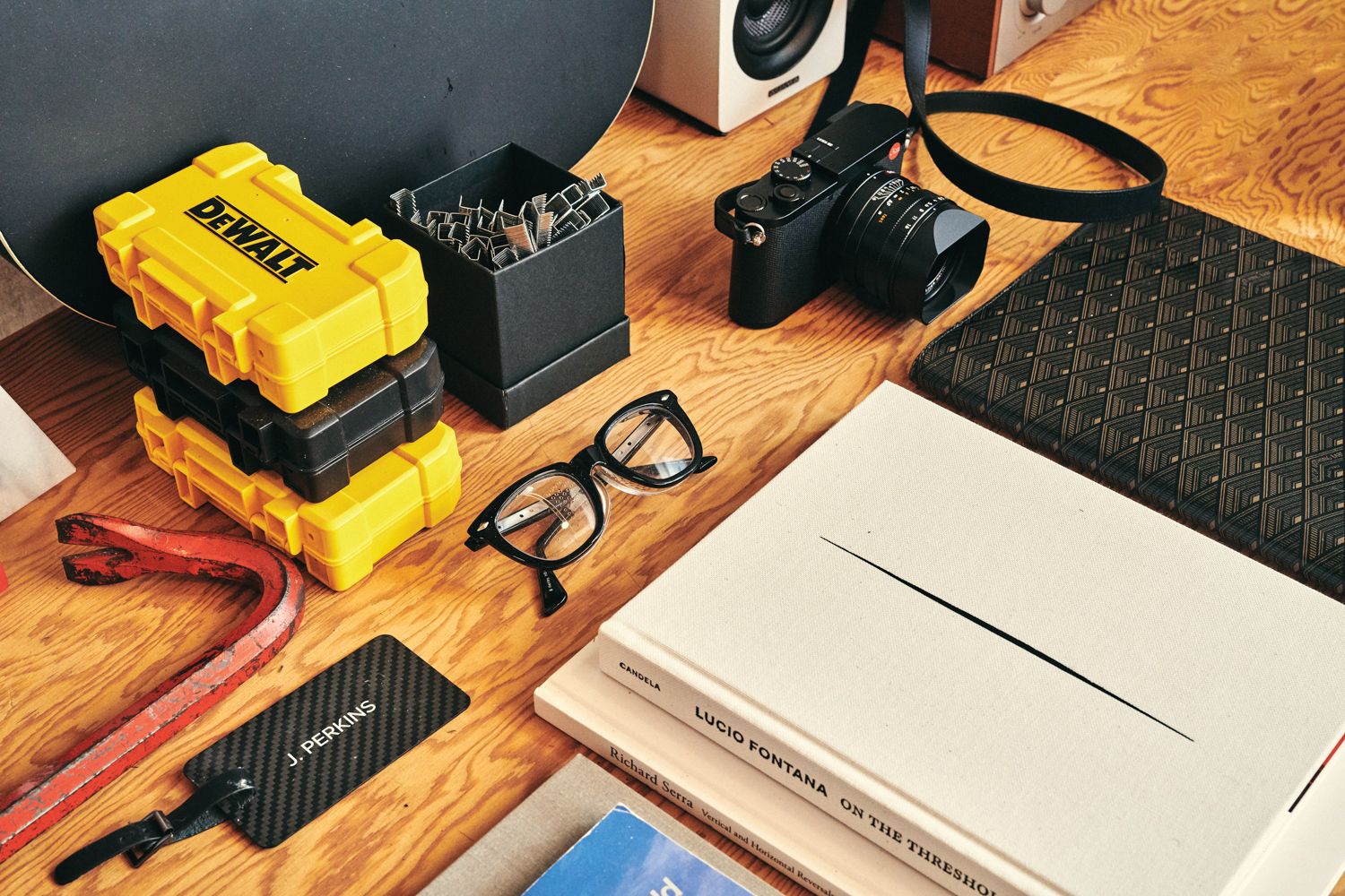 textile tools on desk