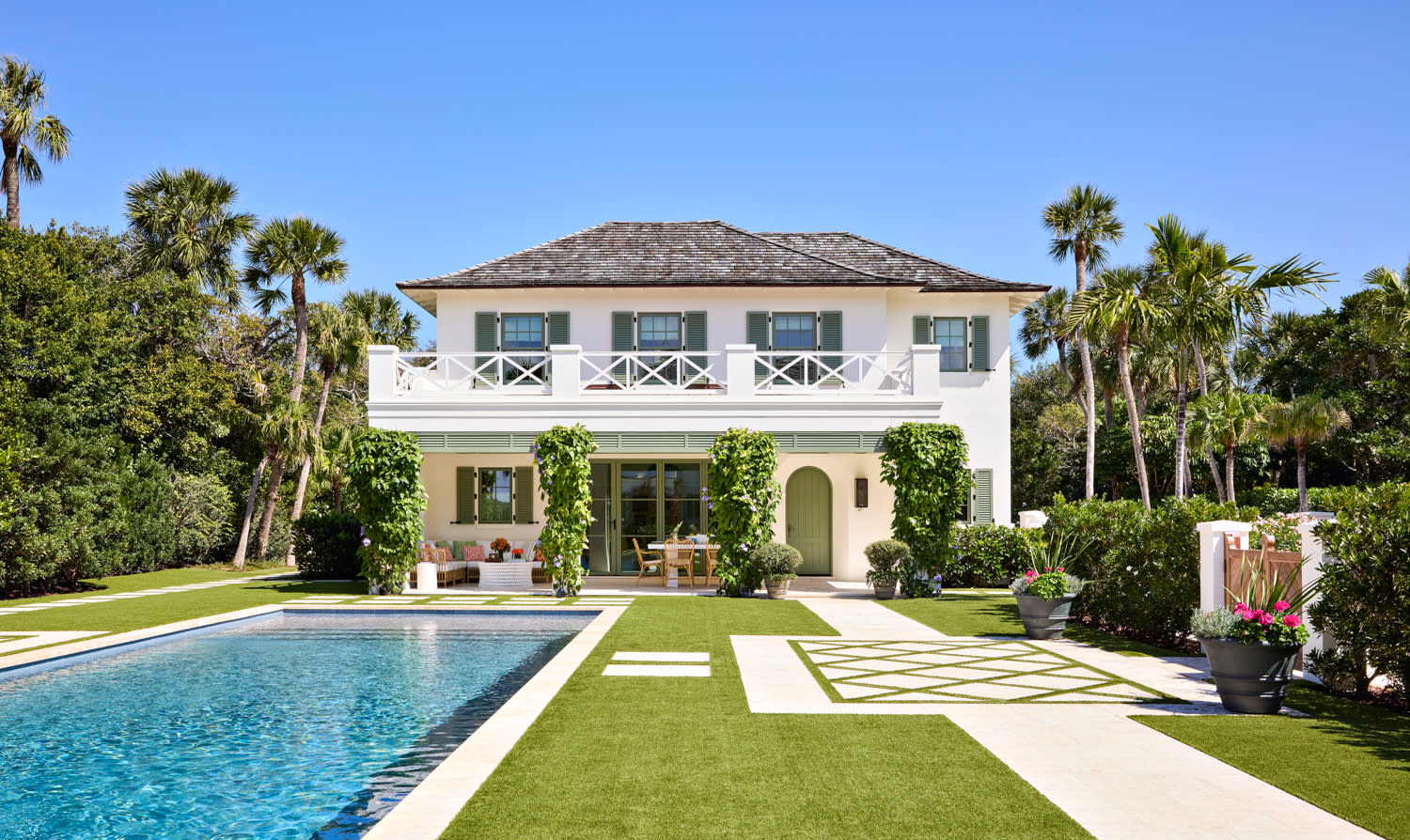 Florida home exterior with Anglo-Caribbean style architecture