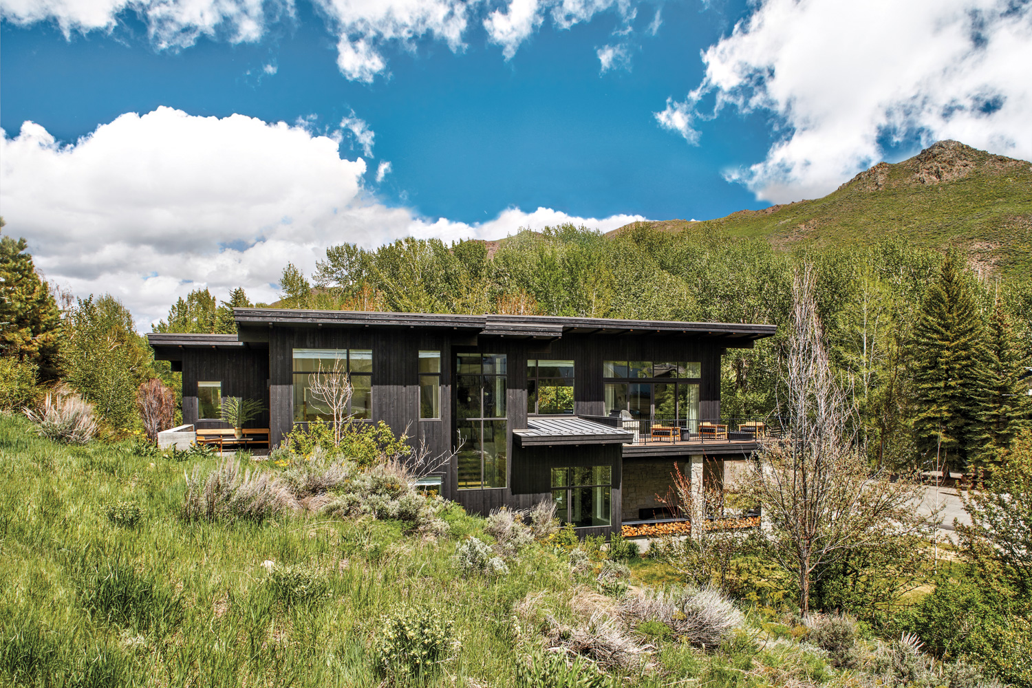 dark modern home exterior