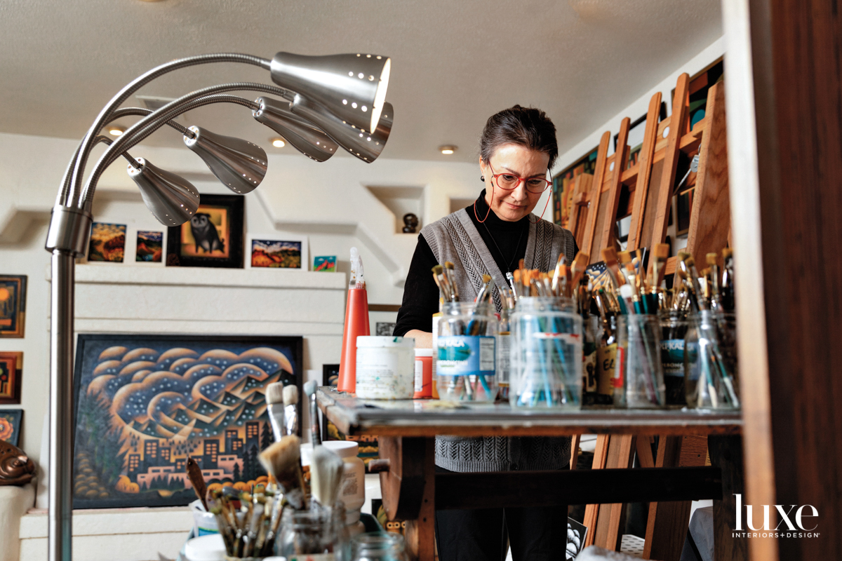 Sushe Felix works in her Denver studio.