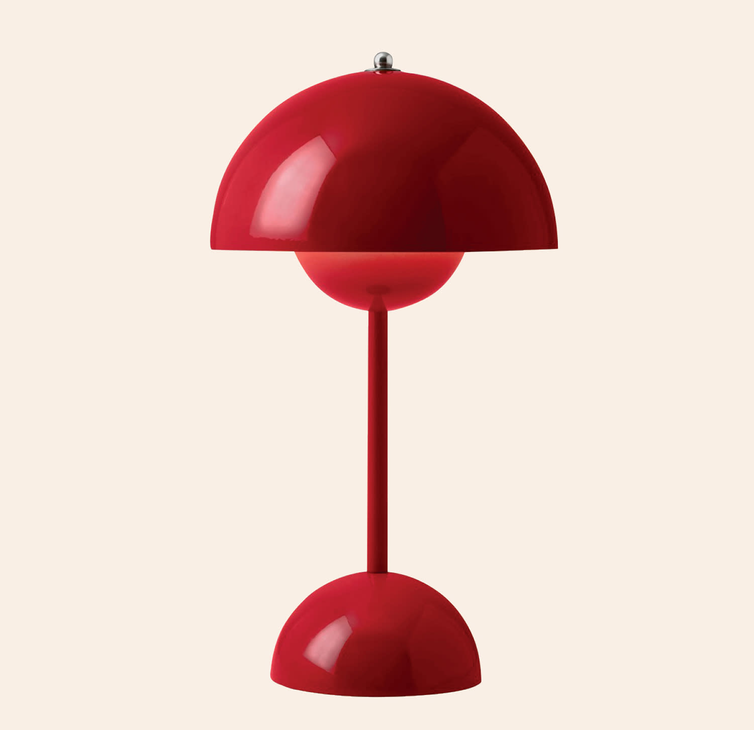 Flowerpot Lamp in Vermilion Red by Verner Panton
