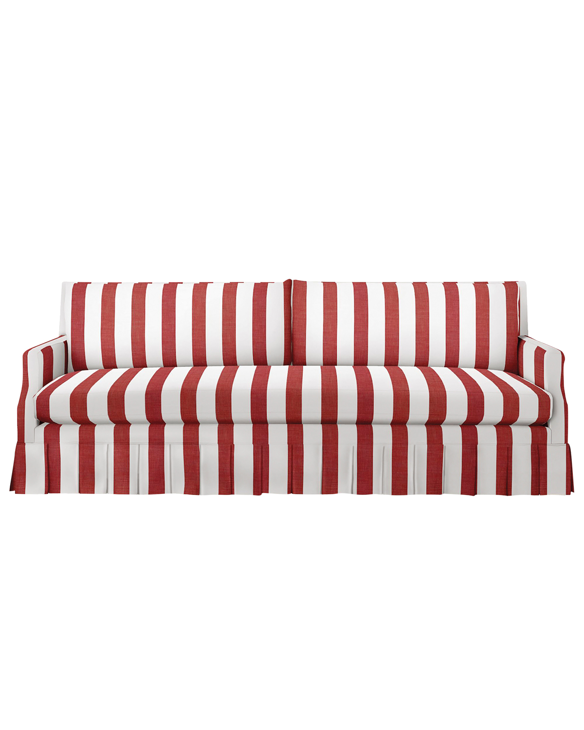 red and white striped couch