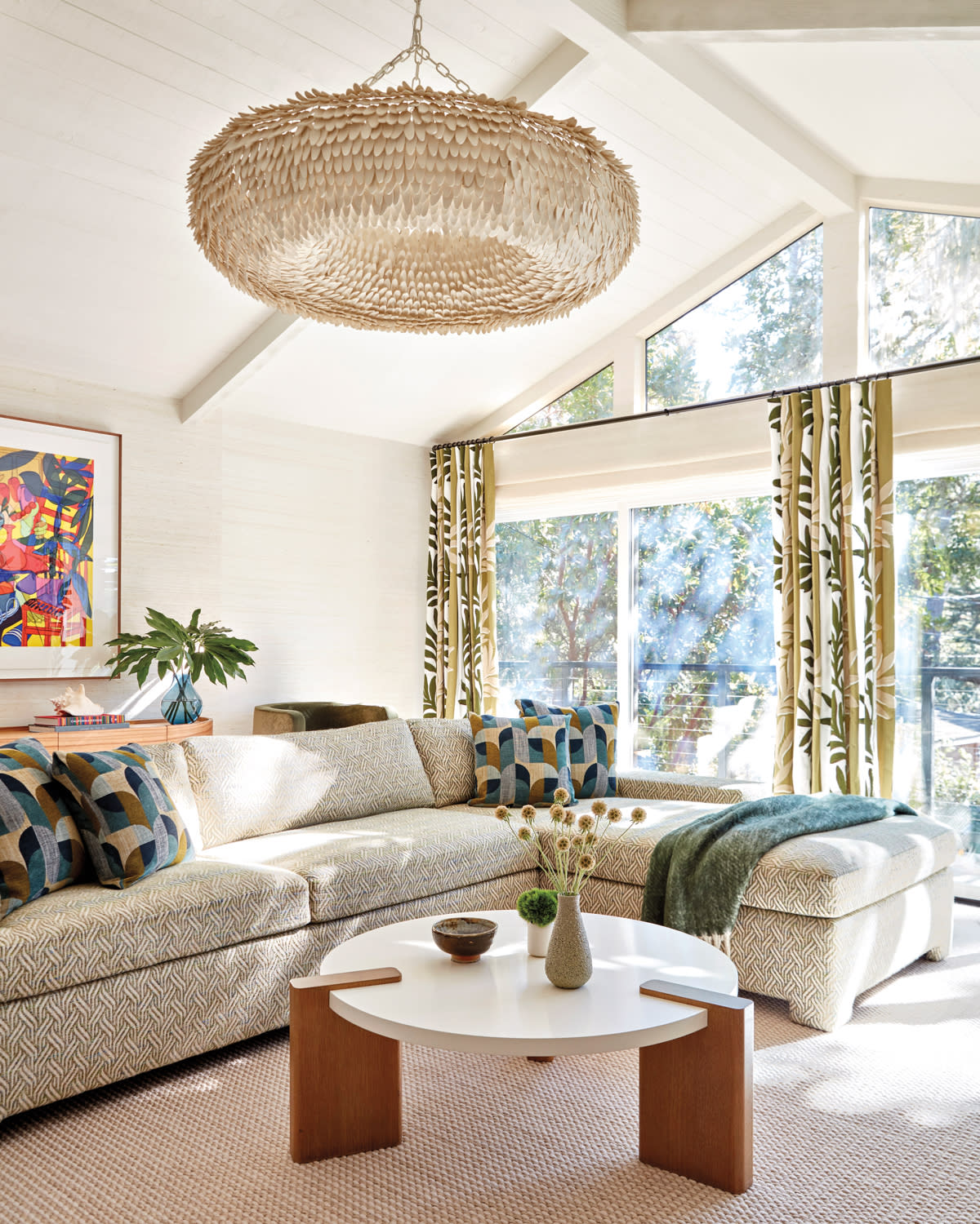 contemporary living room flooded with natural light