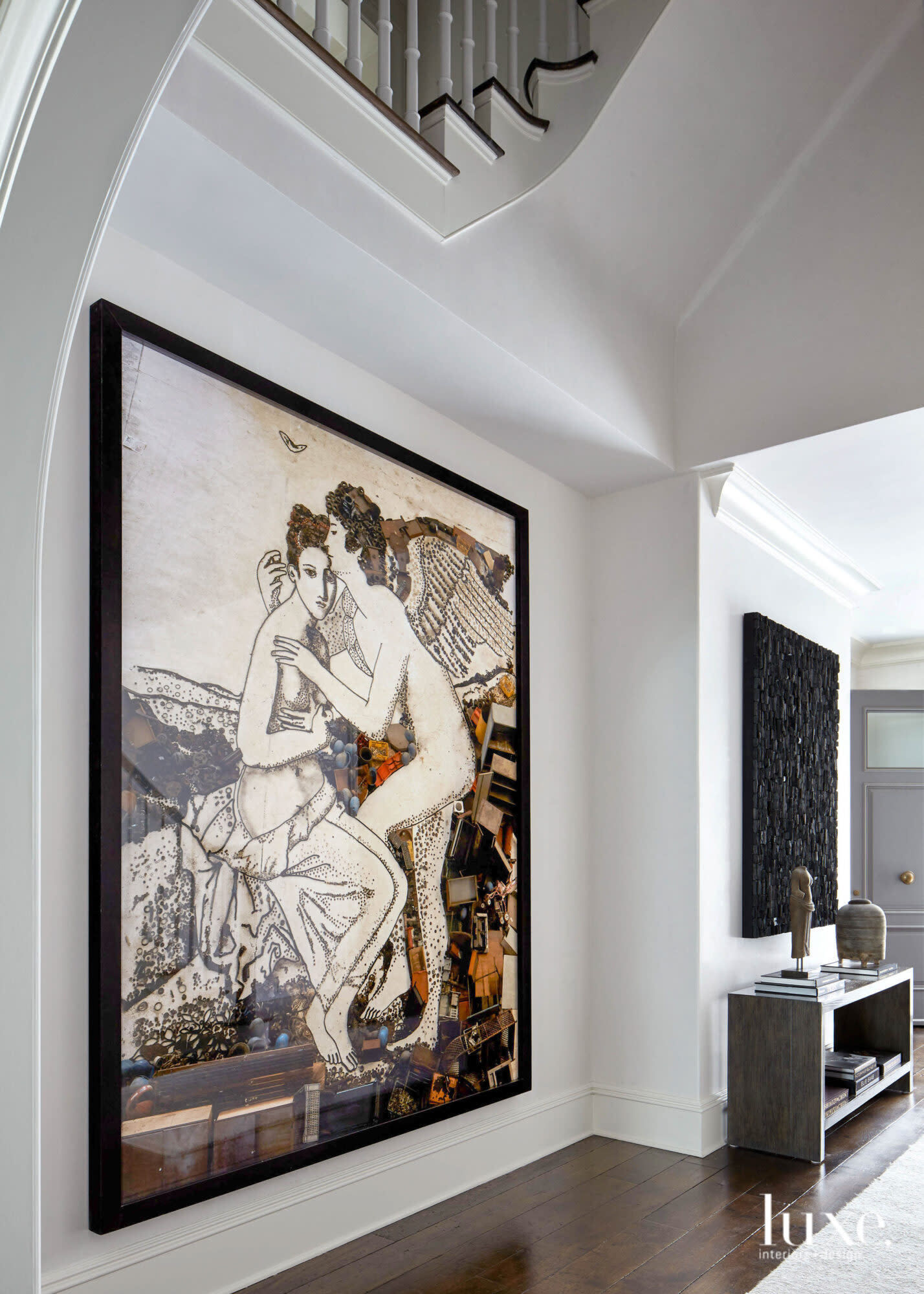 vik muniz amore et psyche artwork in home entryway