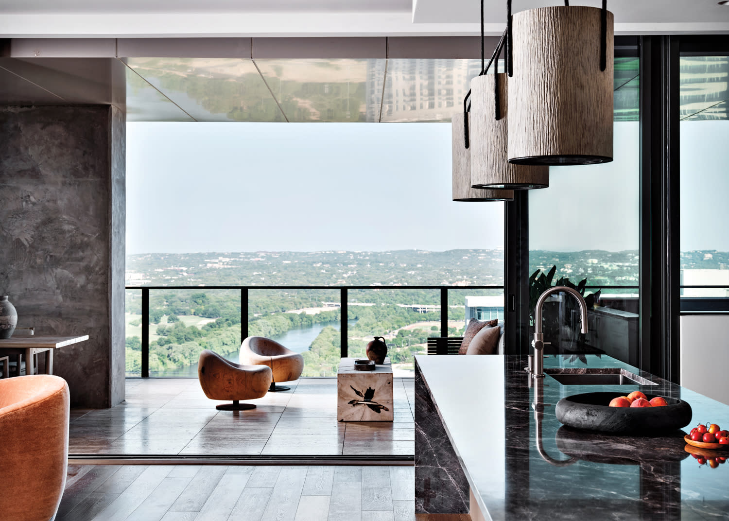 Illustration of Modern Penthouse With Exposed Ductwork