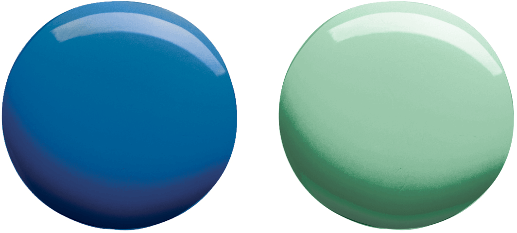 Hyper Blue Paint and Retro Mint Paint by Sherwin-Williams