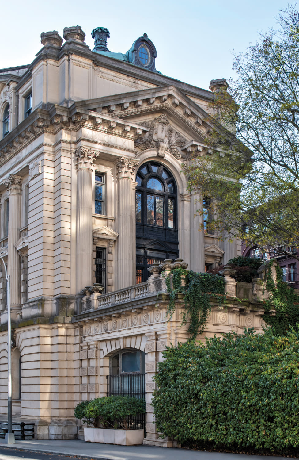 exterior of a former NYPD building turned apartment