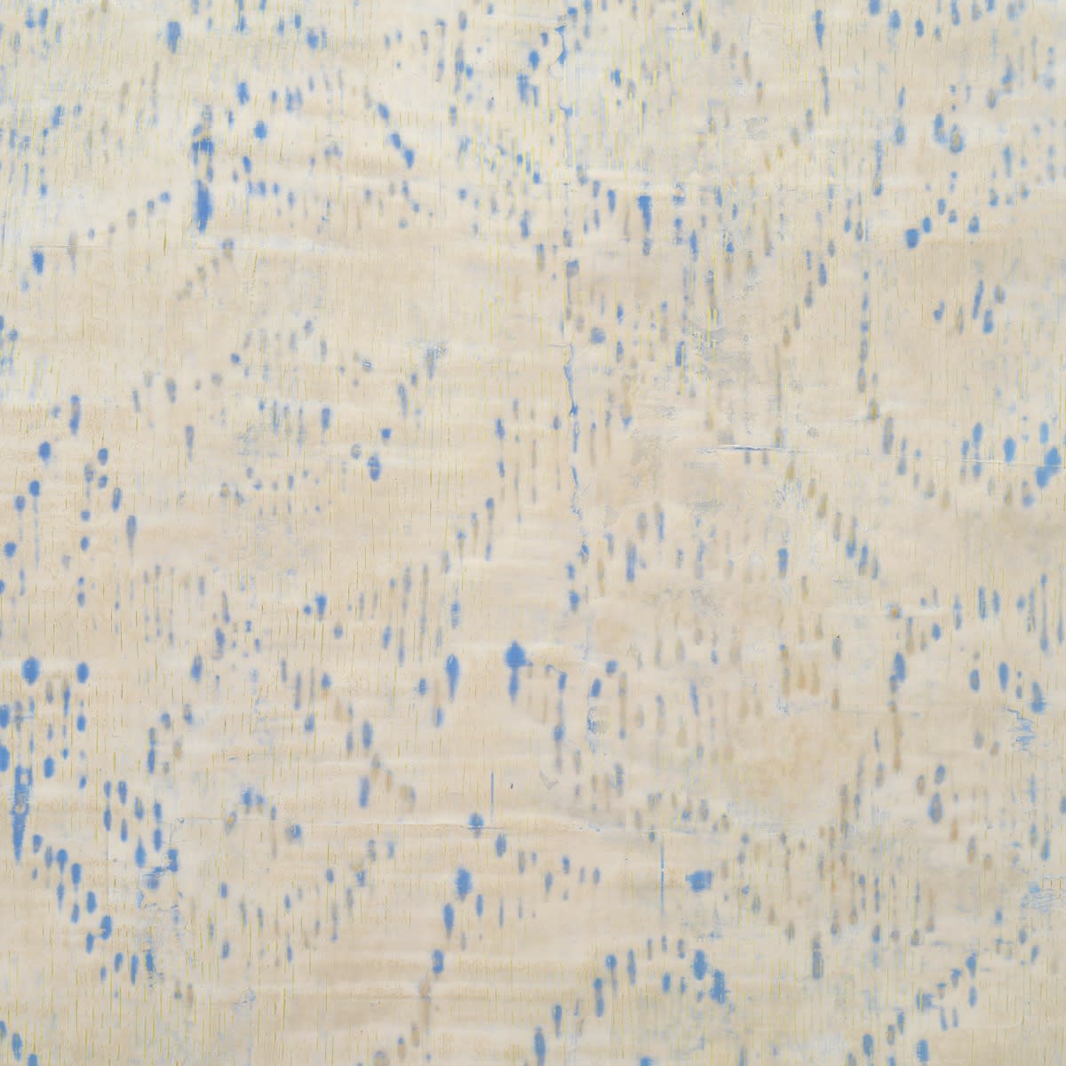 white fabric with a blue dotted pattern