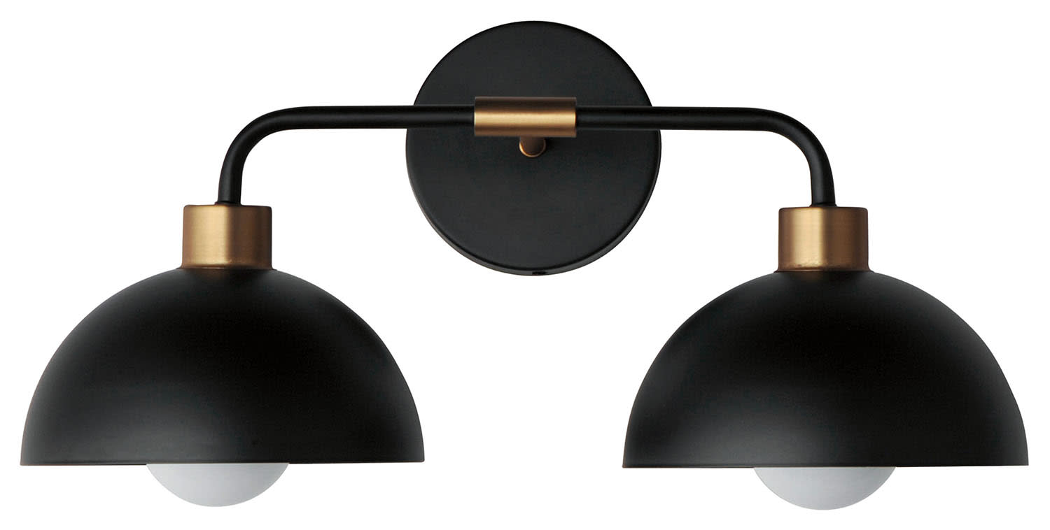domed metal Thelonious 2-Light Wall Sconce by Maxim Lighting