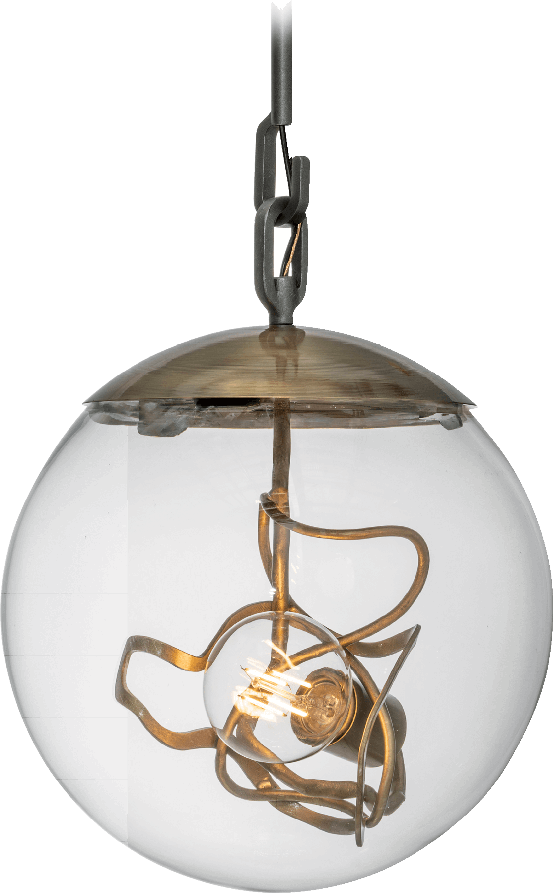 round pendant light with gold hardware