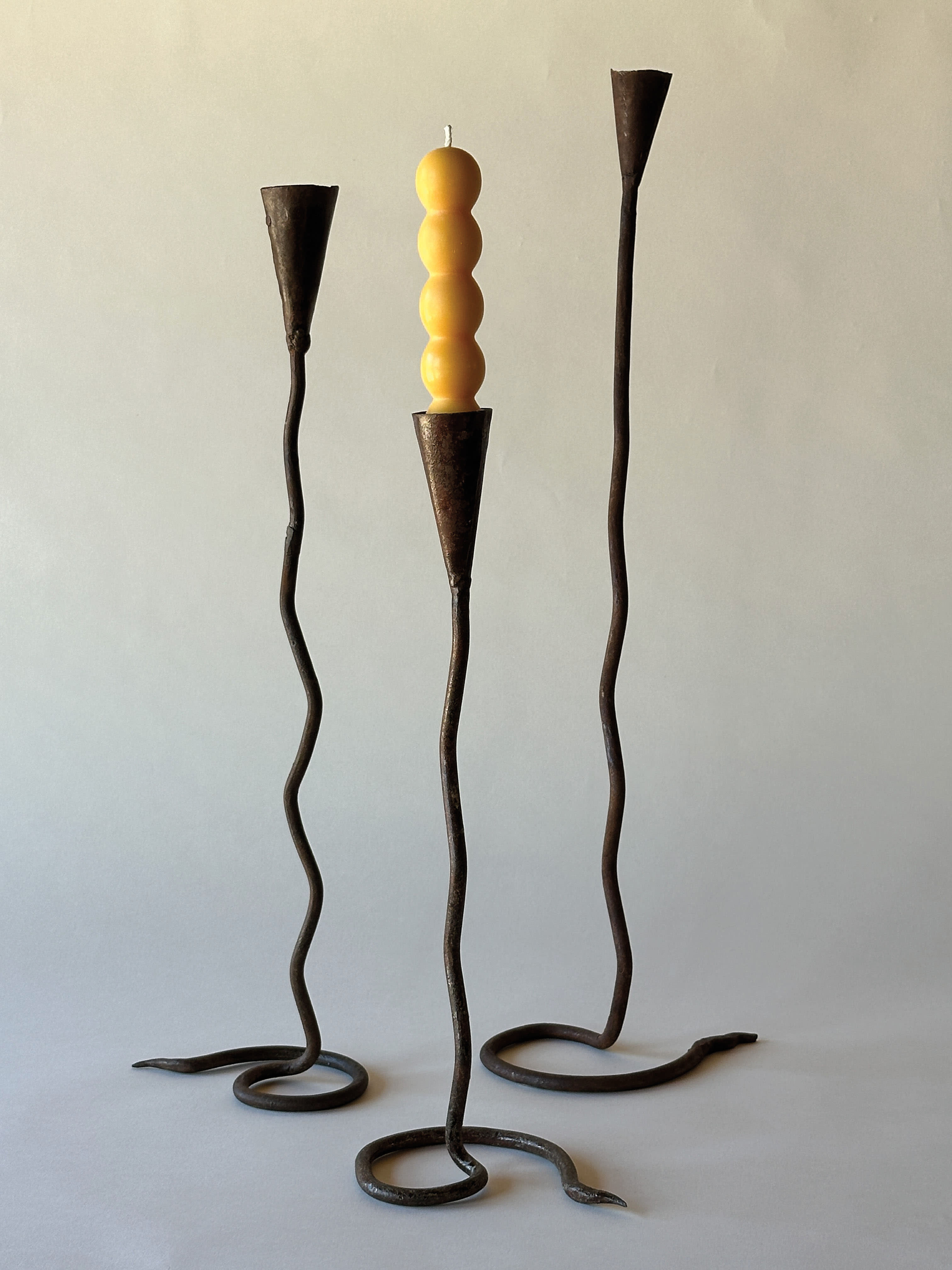 vintage squiggly candle holders