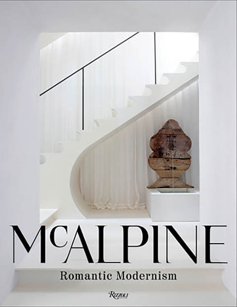 cover of southeast design book with white staircase and brown statue