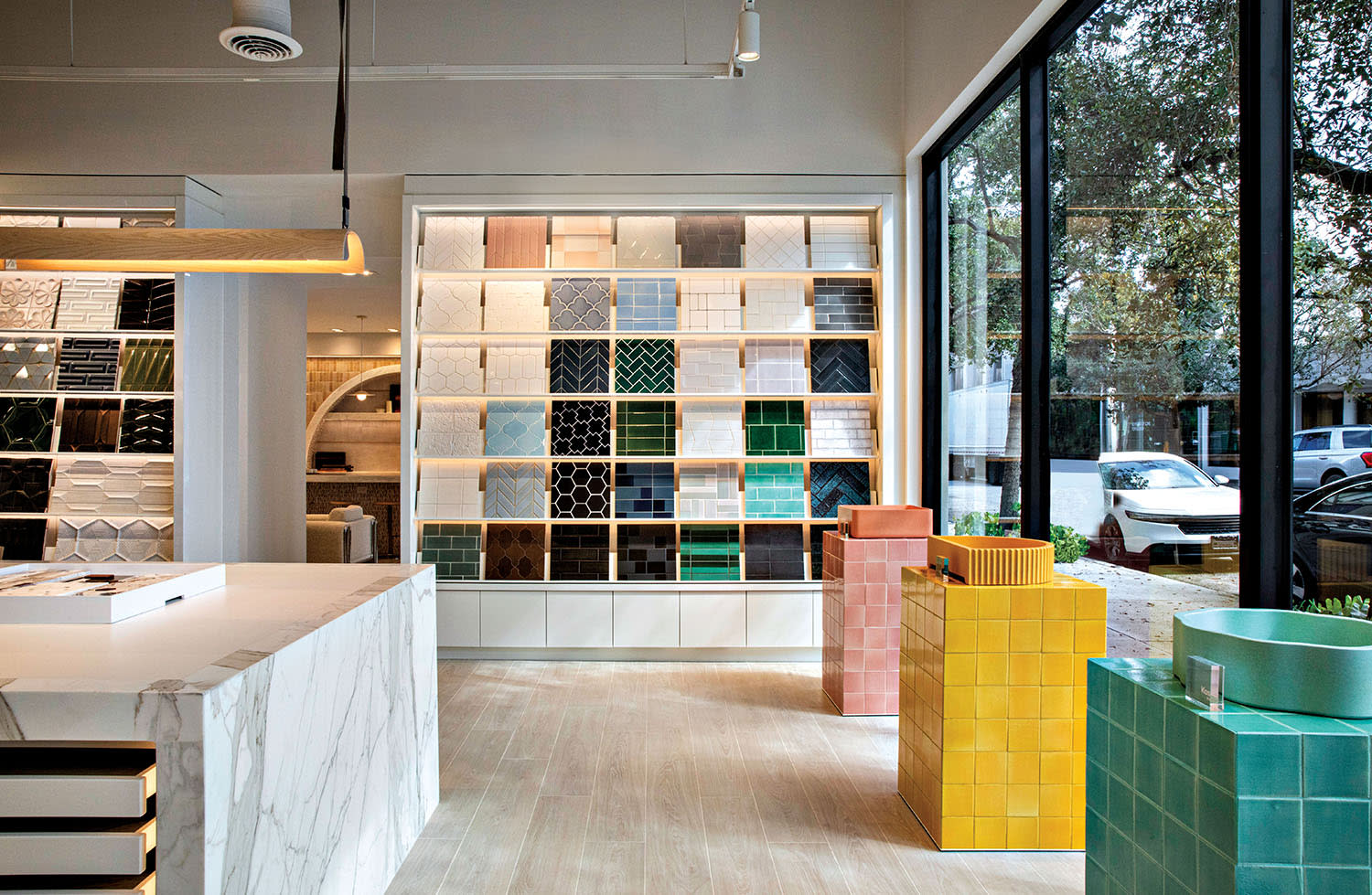 colorful tile samples at Ann Sacks in Miami