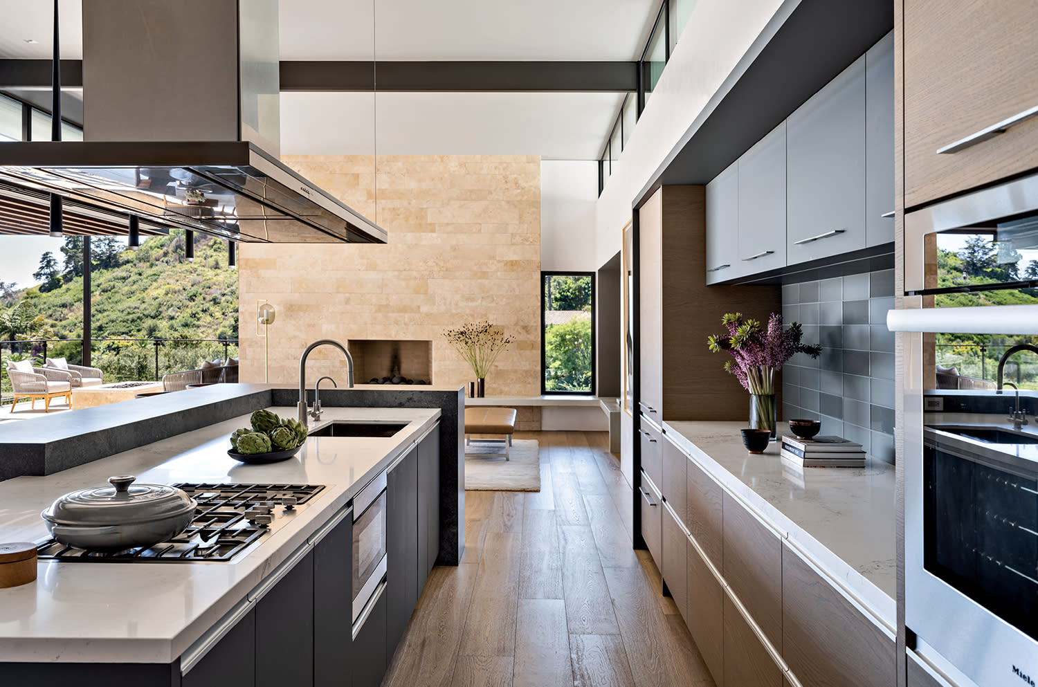 contemporary open-concept kitchen