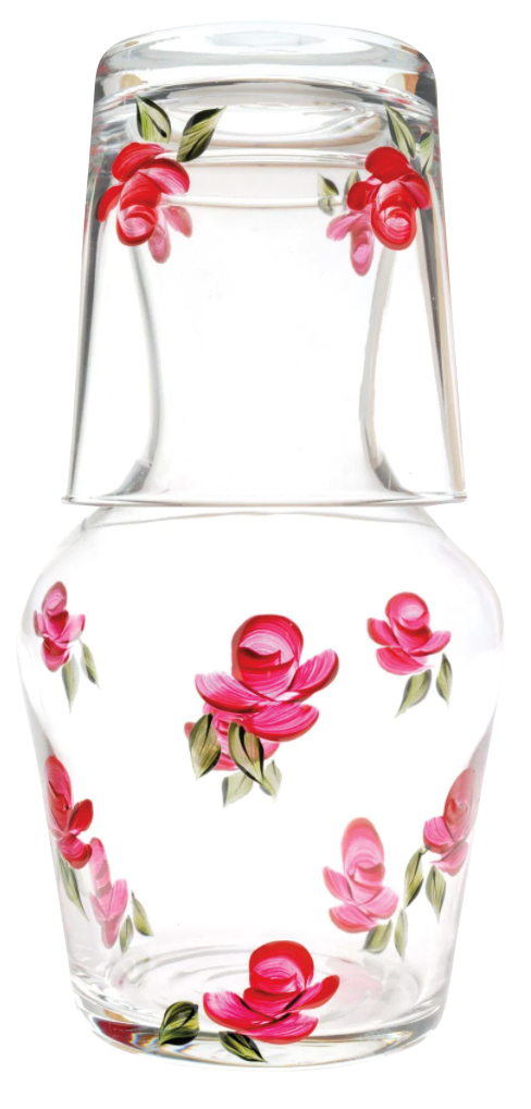 bright pink rosebud carafe