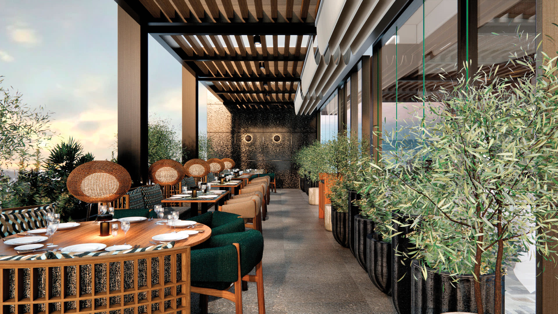 outdoor dining area at a Naples resort