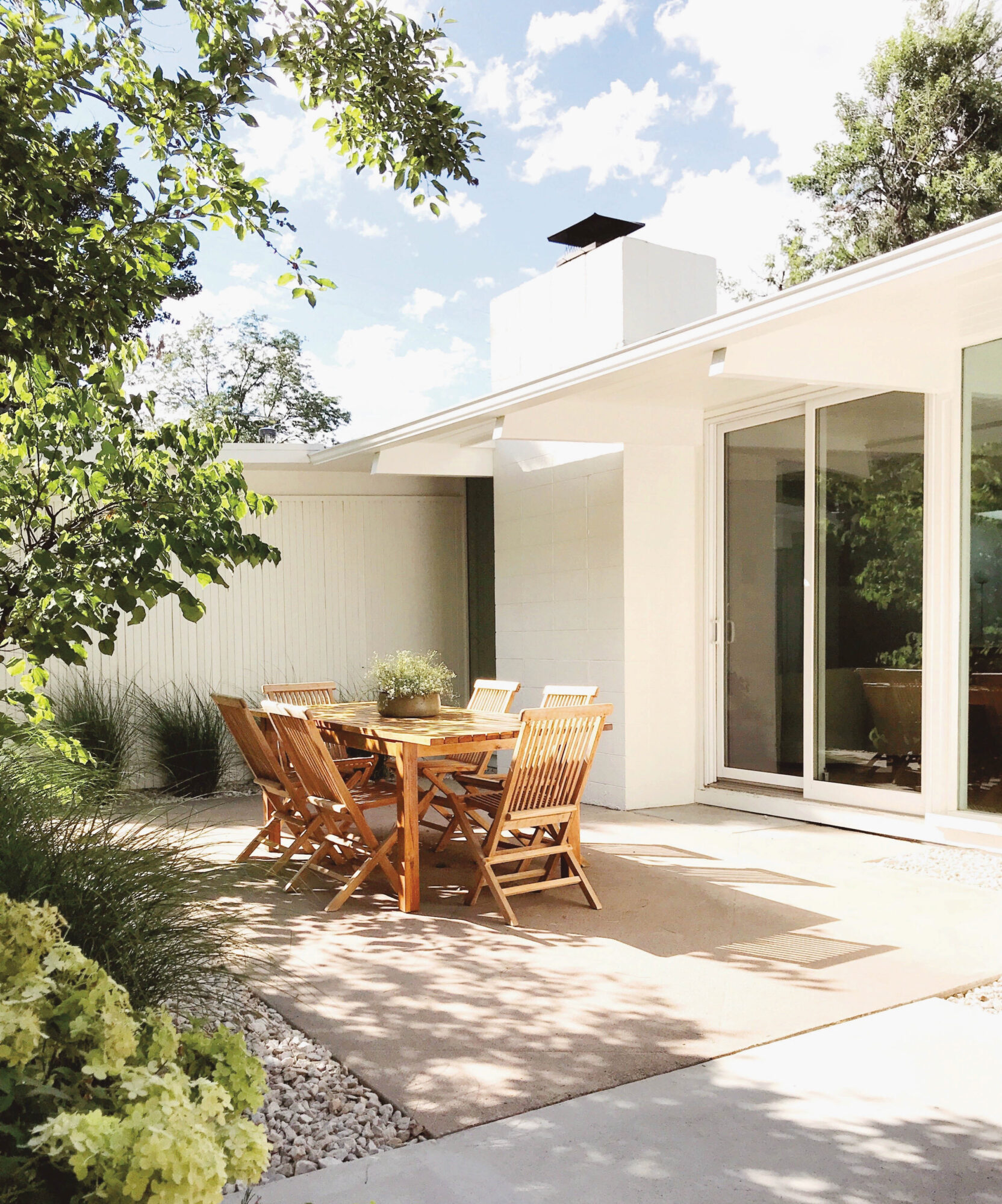 outdoor area with table and chairs