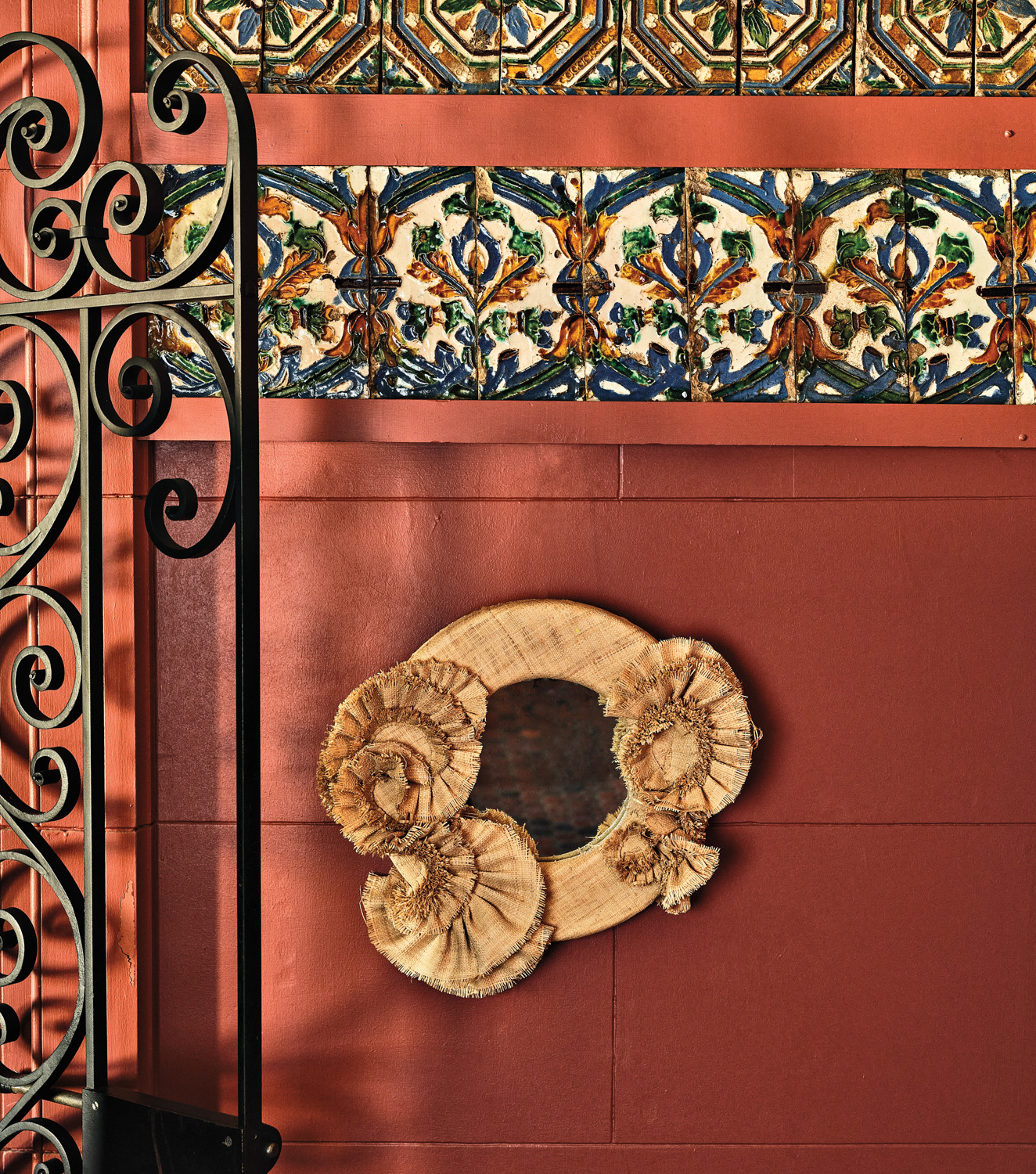 yellow wall fixture at the Hispanic Society Museum & Library