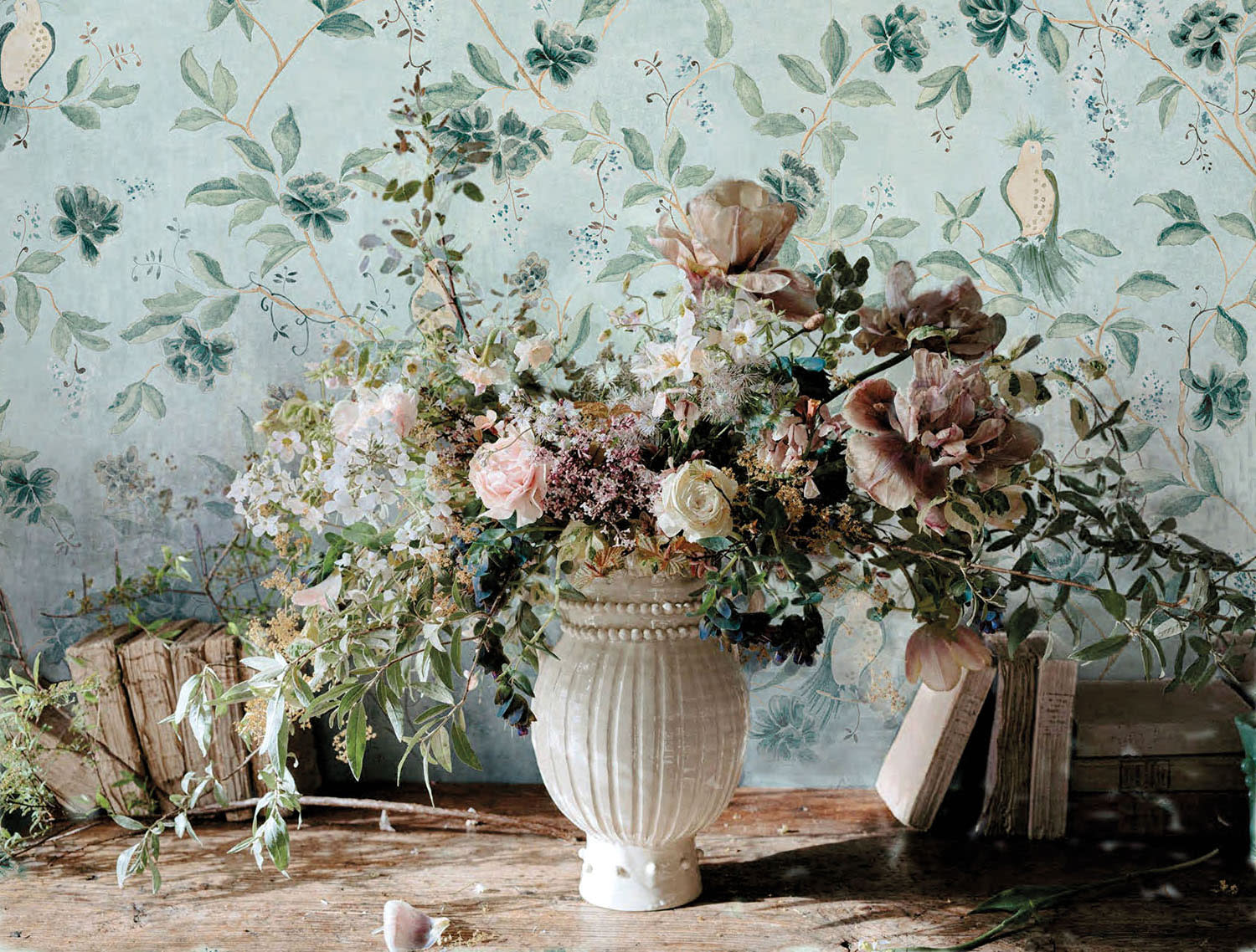 cool tone floral arrangement