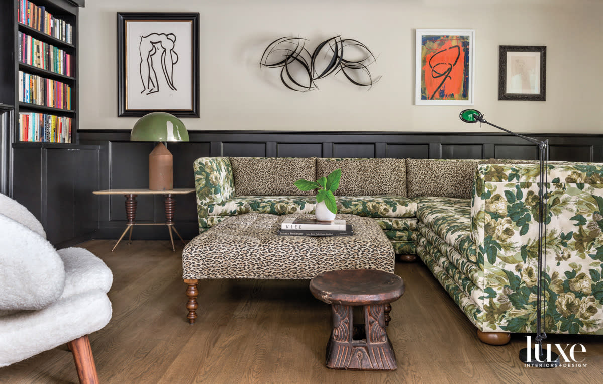 leopard and floral sofa