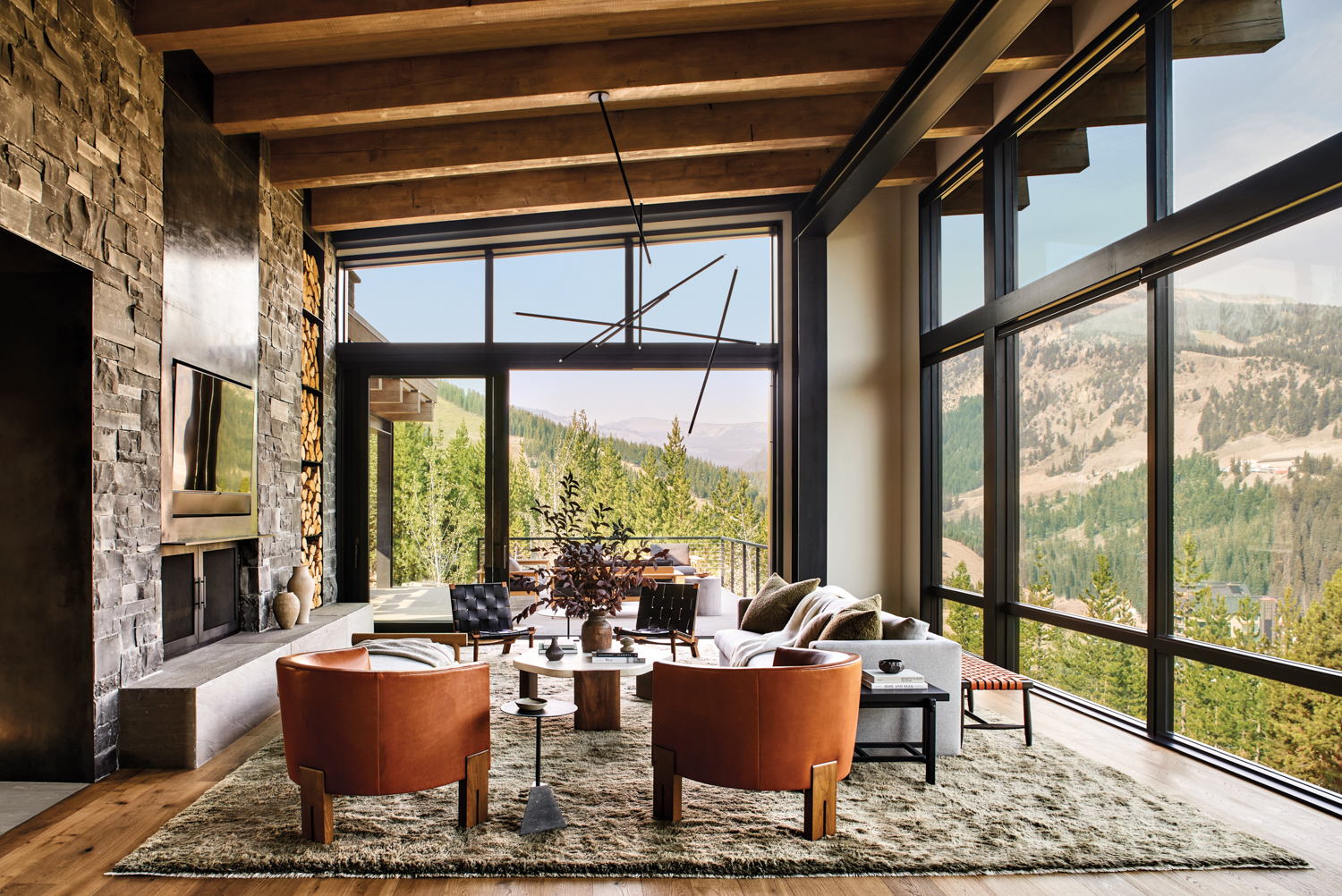 Living room with large windows