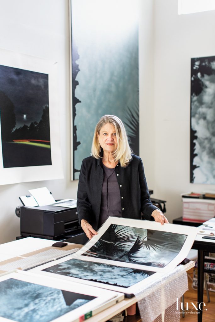 Artist Ann Stautberg poses in her Houston studio.