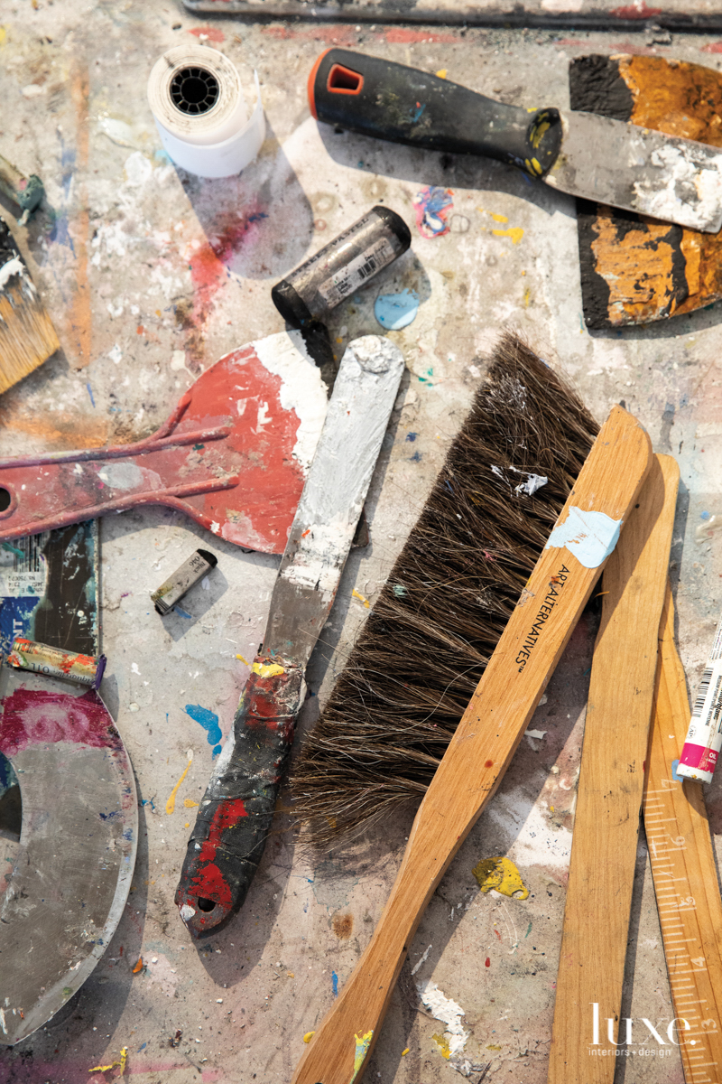 Michael Vigletta's tools on a table.