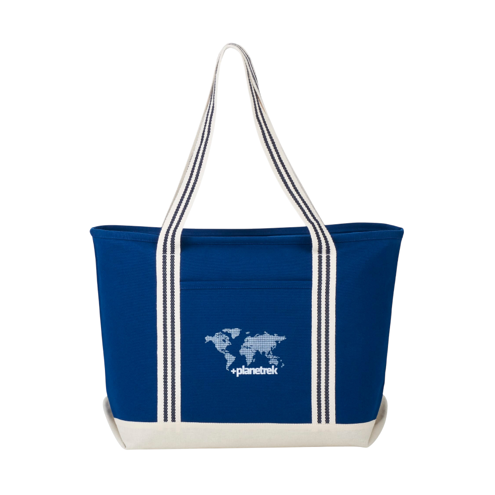 Atlantic Stripe Cotton Zippered Boat Tote
