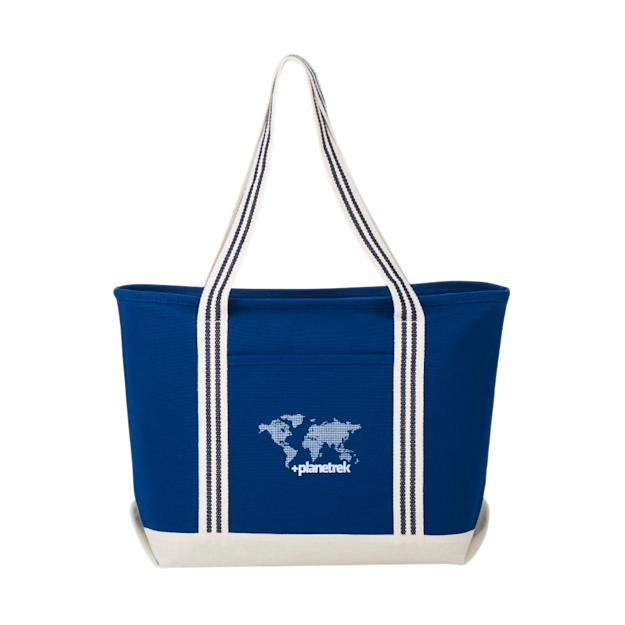 Atlantic Stripe Cotton Zippered Boat Tote