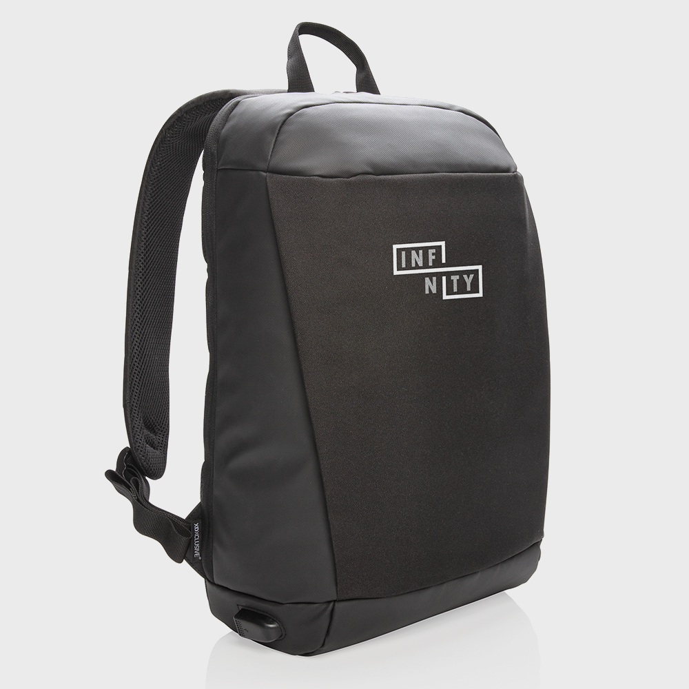 Madrid anti-theft RFID USB laptop backpack