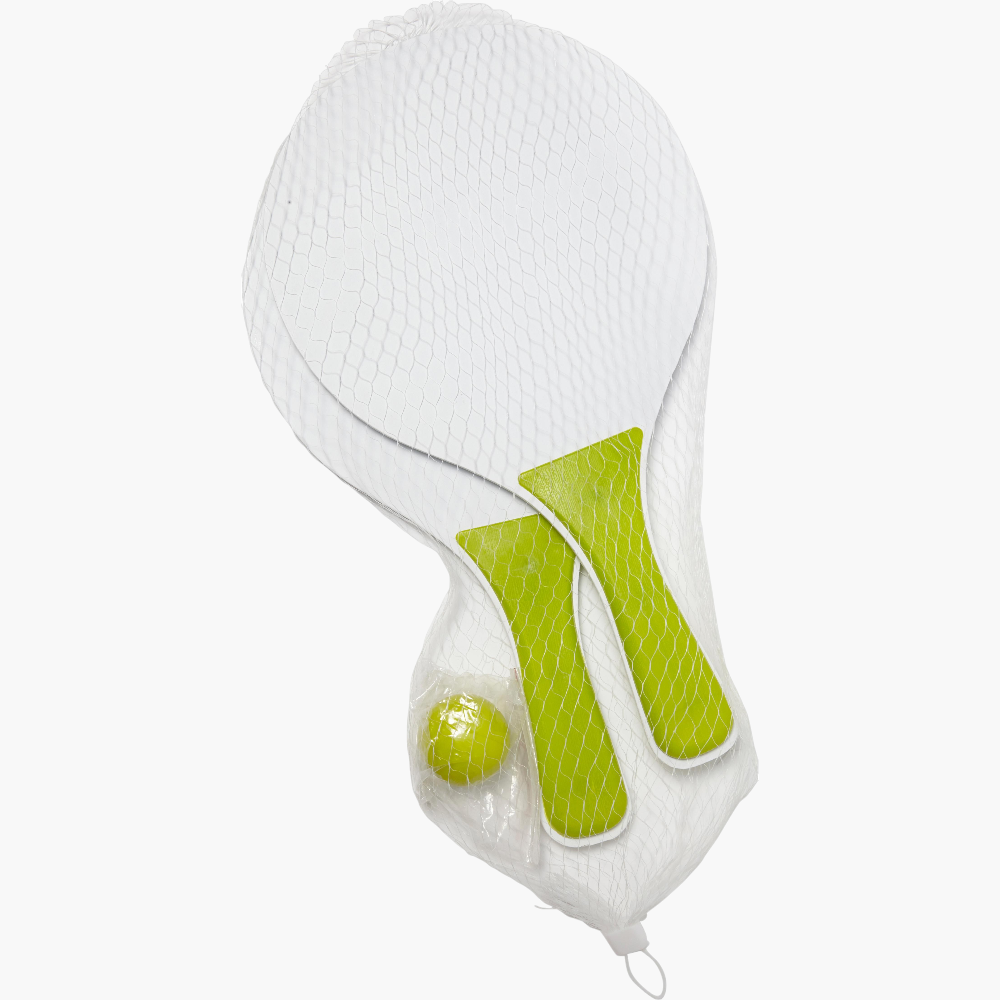 Set de raquettes de plage en bois et balle