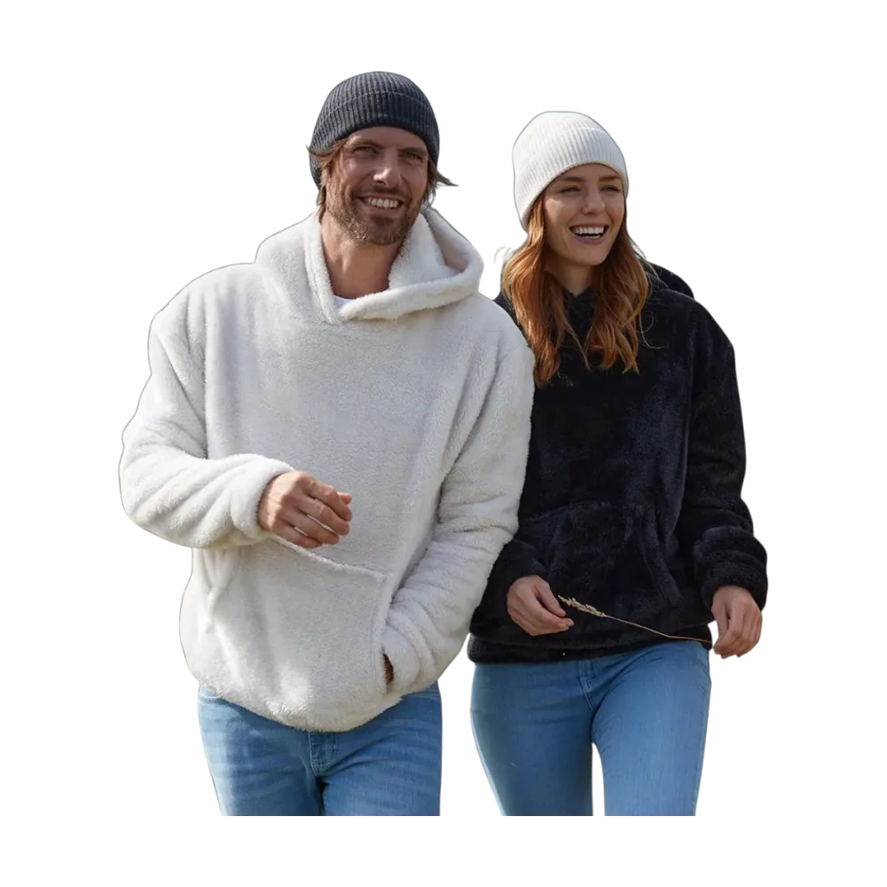 PDP - unisexfluffyfleecehoodiebrandlab square grey background