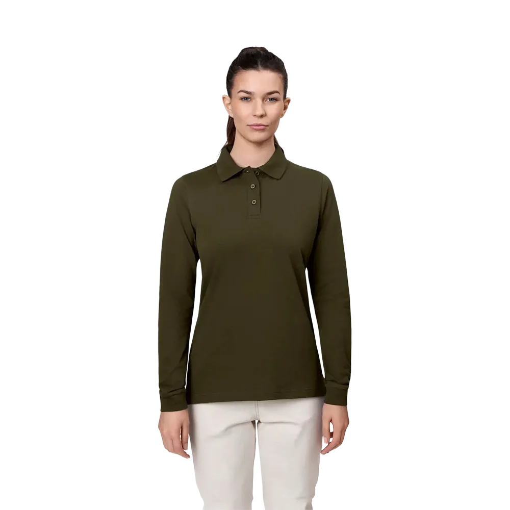 Long Sleeved Polo Shirt Stretch Women - front