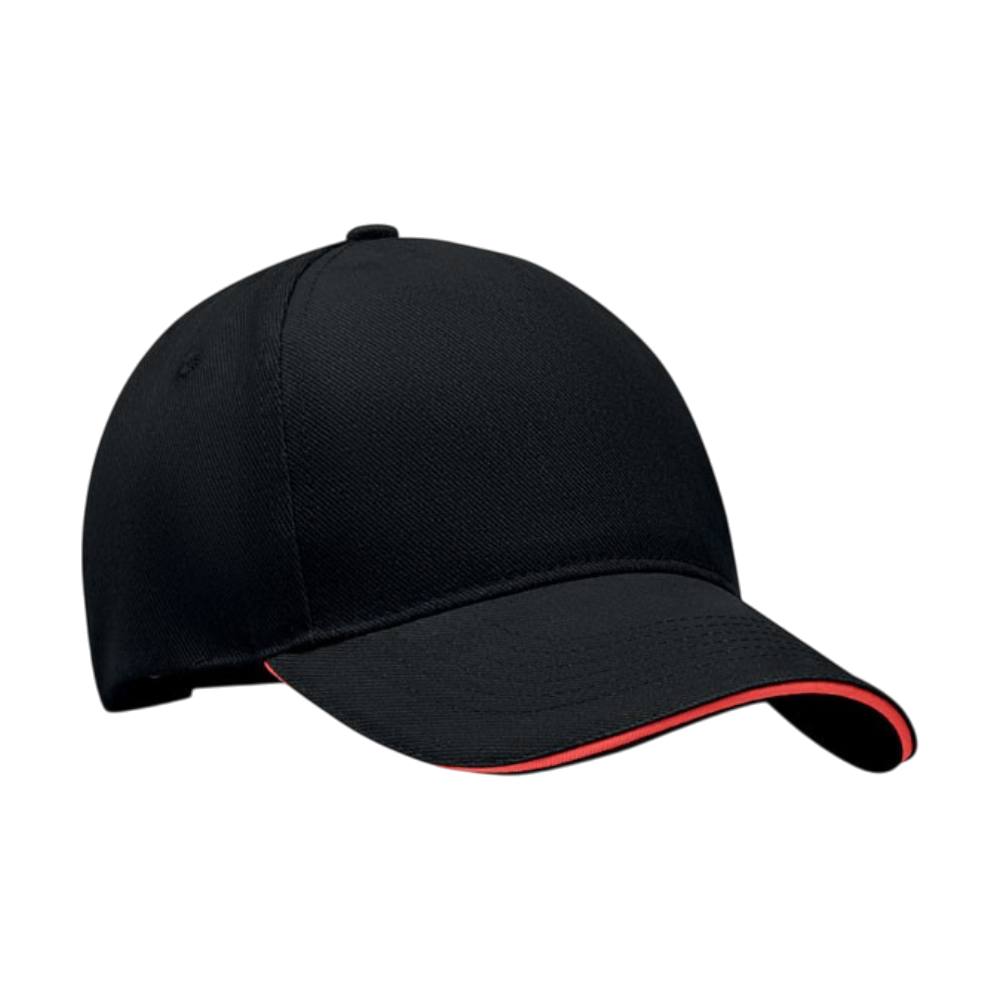 ICON - longbeachsinga5panelbaseballcap black+_red
