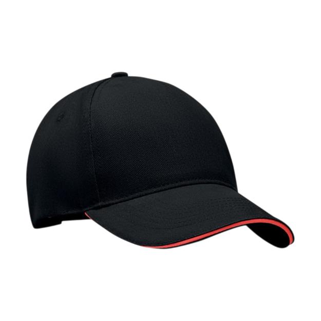 ICON - longbeachsinga5panelbaseballcap black+_red