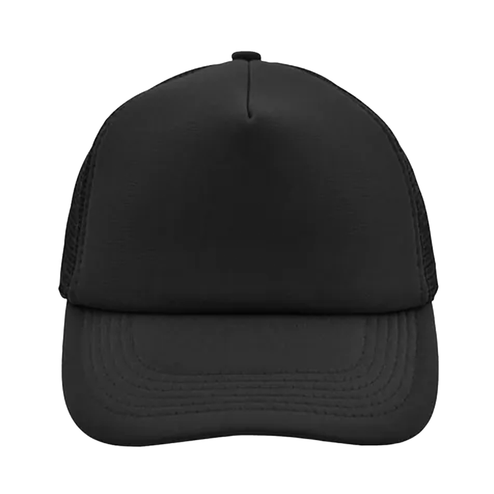 56. 5panelpolyestermeshcap Black