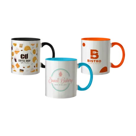 Mug coloured handle | 325 ml
