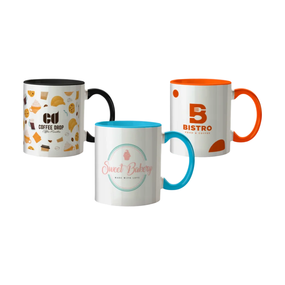 mug colouredhandle square