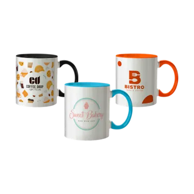 Mug coloured handle | 325 ml