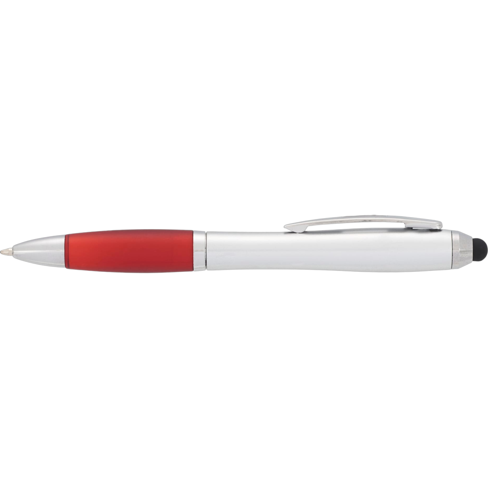 nashballpointpenstylus silver w red trim