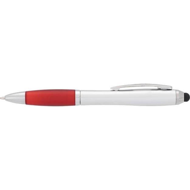 nashballpointpenstylus silver w red trim