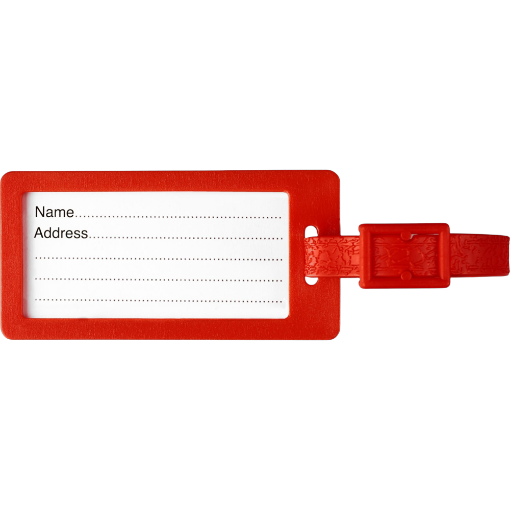 ICON - recycledplasticluggagetag red