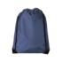Marineblauwe polyester rugzak met trekkoord en zwarte versterkte hoeken