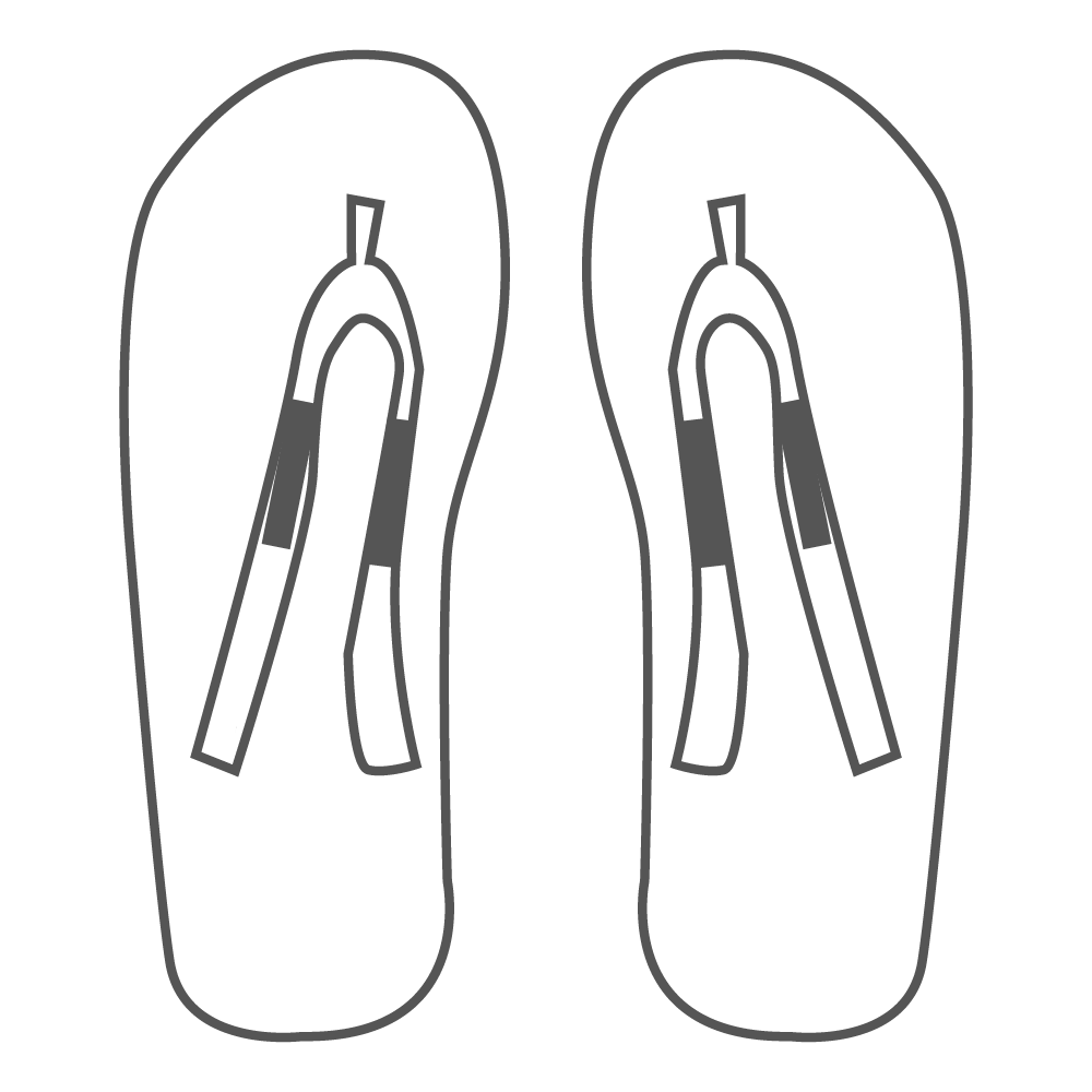 40 x 8 mm - En las tiras exteriores de las zapatillas
