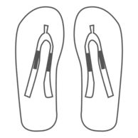 40 x 8 mm - On the outer straps of the slippers
